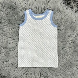 Sapling Boys 100% Organic Cotton Blue Tank Size 3-6 Months‎ NEW